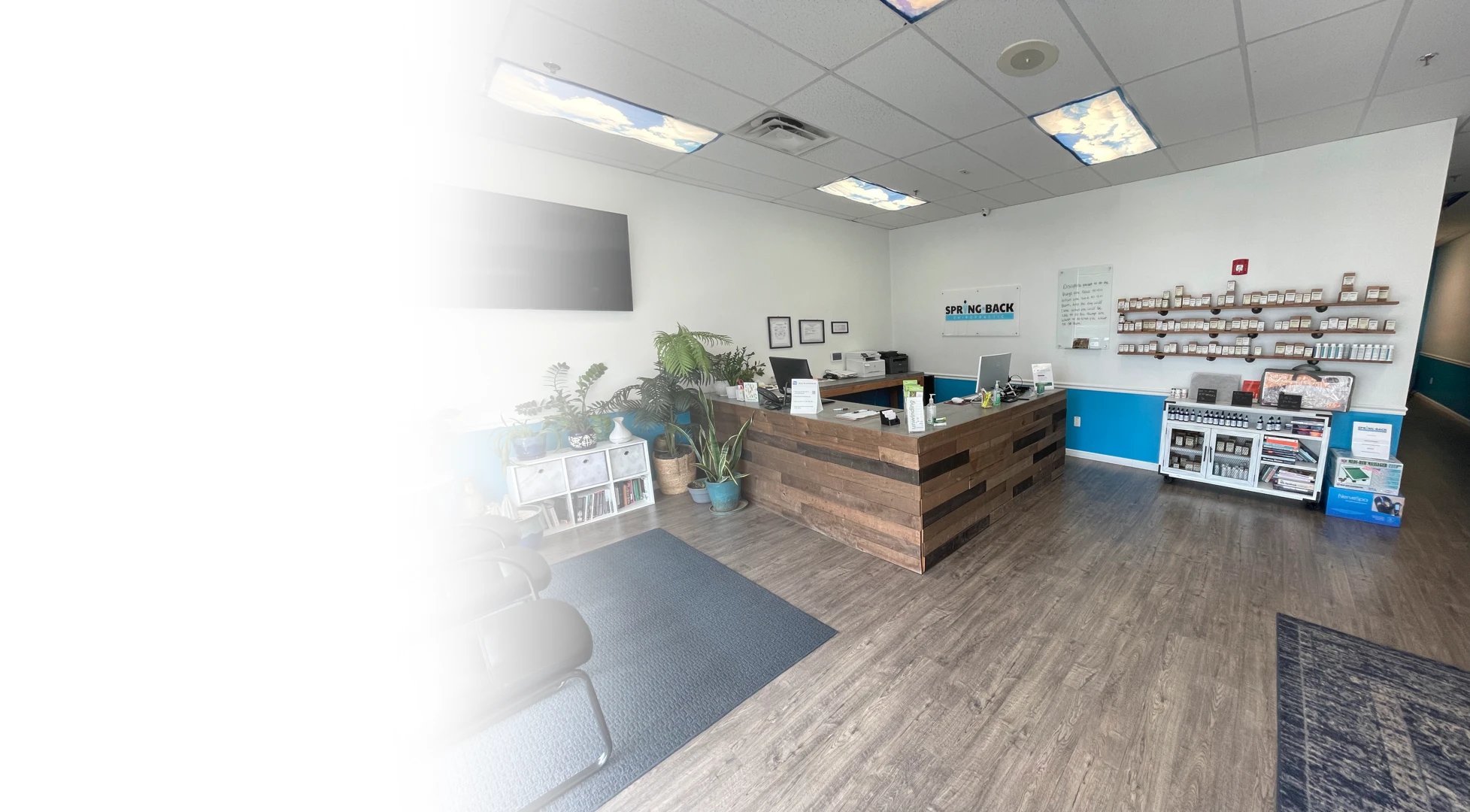 Front desk and reception area at SpringBack Chiropractic